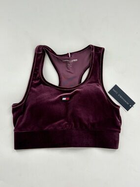 Tommy Hilfiger Velvet Racerback Sports Bra - Plum